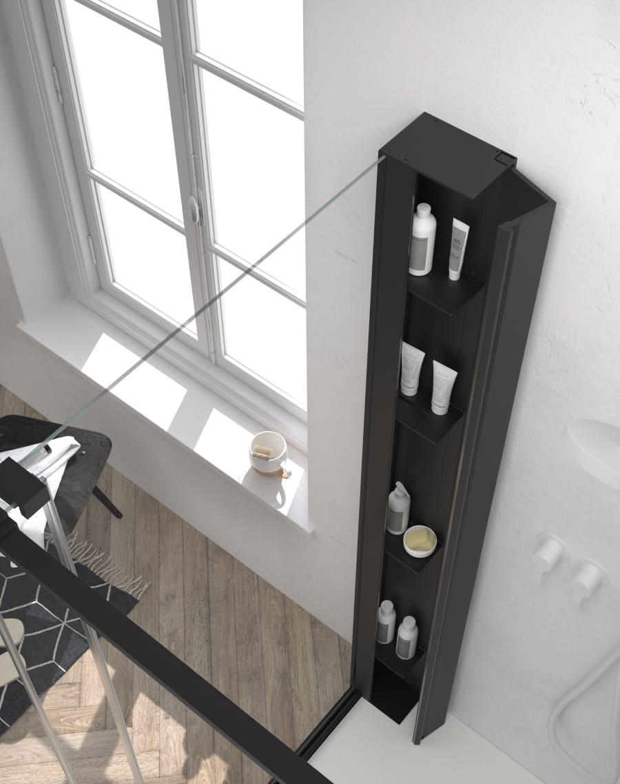 Black DOCIA Shower Shelf